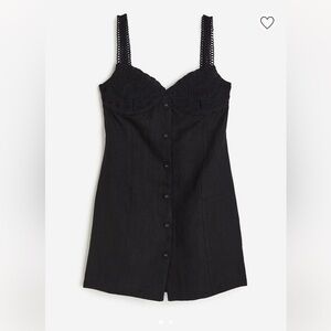 Appliqué Linen Mini Dress